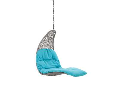 Image for Light Gray Turquoise Landscape Outdoor Patio Hanging Chaise Lounge Outdoor Patio Swing Chair