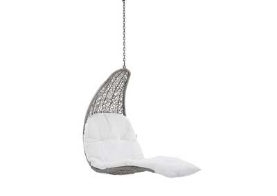 Image for Light Gray White Landscape Outdoor Patio Hanging Chaise Lounge Outdoor Patio Swing Chair