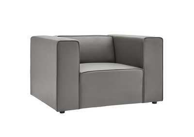 Image for Gray Mingle Vegan Leather Arm Chair