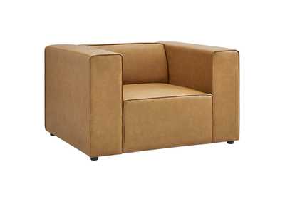 Image for Tan Mingle Vegan Leather Arm Chair