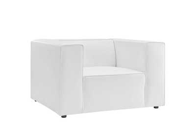 Image for White Mingle Vegan Leather Arm Chair