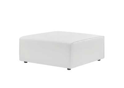 Image for White Mingle Vegan Leather Ottoman