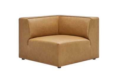 Image for Tan Mingle Vegan Leather Corner Chair