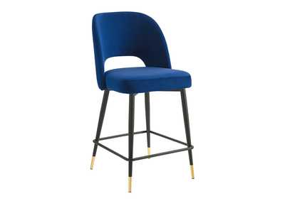 Image for Navy Rouse Performance Velvet Counter Stool