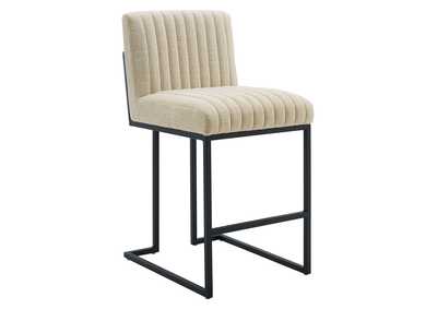 Image for Indulge Channel Tufted Fabric Counter Stool