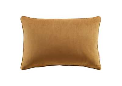 Image for Cognac Enhance 18" Lumbar Performance Velvet Throw Pillow