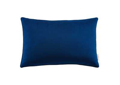 Image for Navy Enhance 24" Lumbar Performance Velvet Throw Pillow