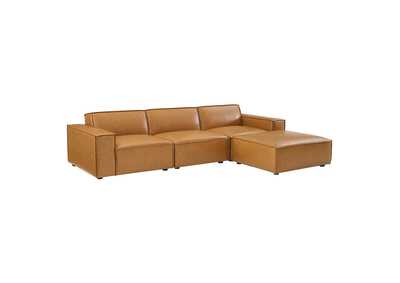 Image for Tan Restore 4-Piece Vegan Leather Sectional Sofa