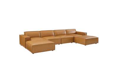 Image for Tan Restore 6-Piece Vegan Leather Sectional Sofa