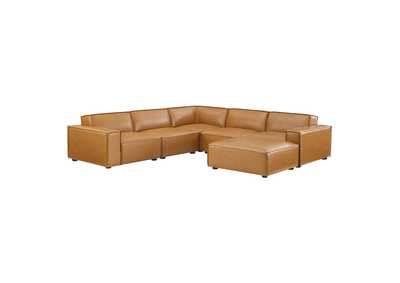 Image for Tan Restore 6-Piece Vegan Leather Sectional Sofa