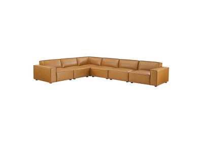 Image for Tan Restore 6-Piece Vegan Leather Sectional Sofa