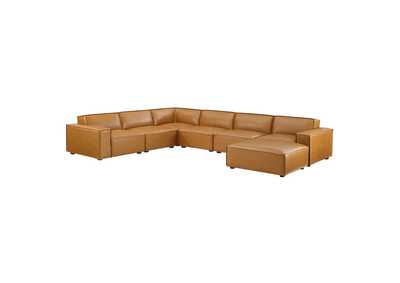 Image for Tan Restore 7-Piece Vegan Leather Sectional Sofa