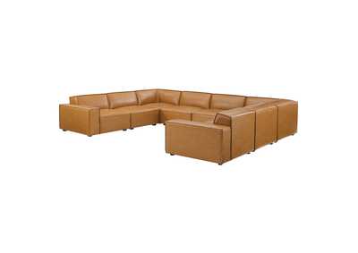 Image for Tan Restore 8-Piece Vegan Leather Sectional Sofa