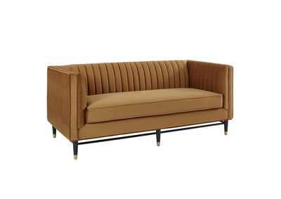 Image for Cognac Devote Channel Tufted Performance Velvet Loveseat