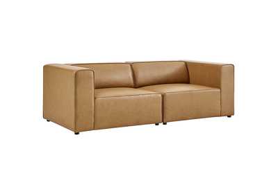 Image for Tan Mingle Vegan Leather 2-Piece Sectional Sofa Loveseat