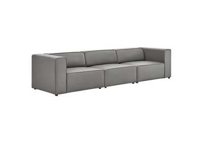 Image for Gray Mingle Vegan Leather 3-Piece Sectional Sofa