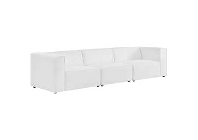 Image for White Mingle Vegan Leather 3-Piece Sectional Sofa