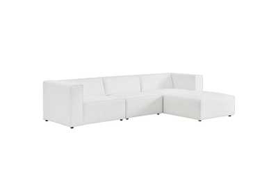 Image for White Mingle Vegan Leather Sofa and Ottoman Set