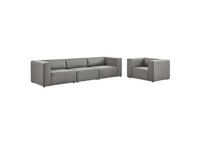 Image for Gray Mingle Vegan Leather Sofa and Armchair Set