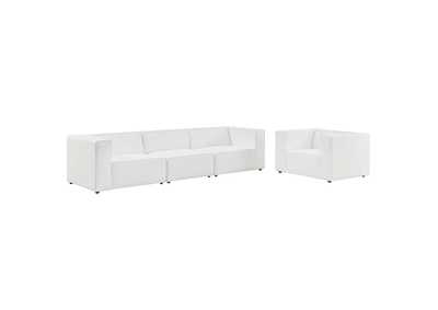 Image for White Mingle Vegan Leather Sofa and Armchair Set