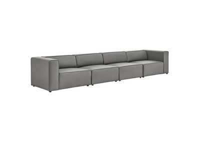 Image for Gray Mingle Vegan Leather 4-Piece Sectional Sofa