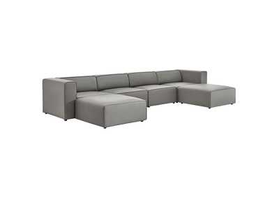 Image for Gray Mingle Vegan Leather 4-Piece Sofa and 2 Ottomans Set