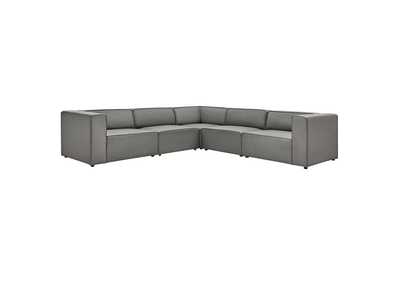 Image for Gray Mingle Vegan Leather 5-Piece Sectional Sofa