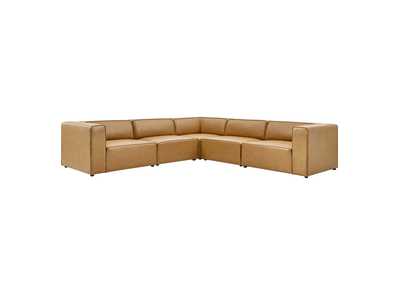 Image for Tan Mingle Vegan Leather 5-Piece Sectional Sofa