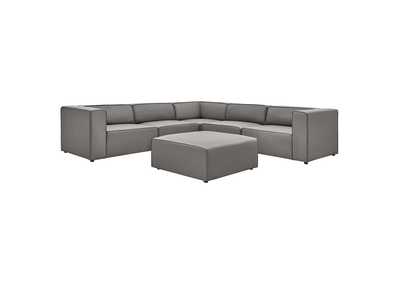 Image for Gray Mingle Vegan Leather 7-Piece Furniture Set