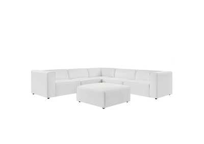 Image for White Mingle Vegan Leather 7-Piece Furniture Set