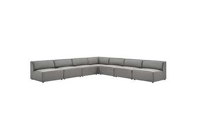 Image for Gray Mingle Vegan Leather 7-Piece Sectional Sofa