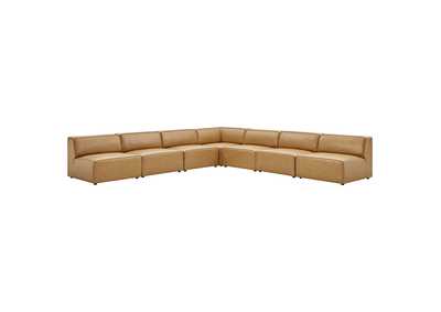 Image for Tan Mingle Vegan Leather 7-Piece Sectional Sofa