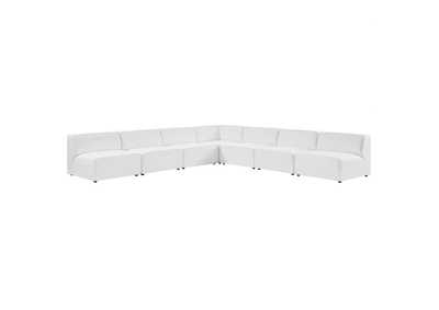 Image for White Mingle Vegan Leather 7-Piece Sectional Sofa