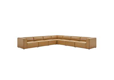 Image for Tan Mingle Vegan Leather 7-Piece Sectional Sofa