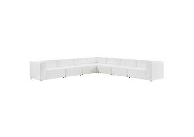 Image for White Mingle Vegan Leather 7-Piece Sectional Sofa