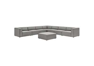 Image for Gray Mingle Vegan Leather 8-Piece Sectional Sofa Set