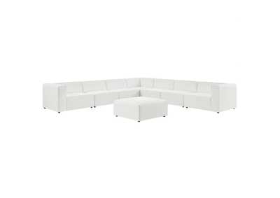 Image for White Mingle Vegan Leather 8-Piece Sectional Sofa Set