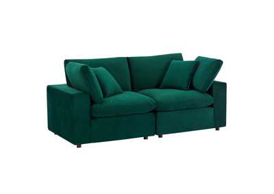 Image for Green Commix Down Filled Overstuffed Performance Velvet Loveseat