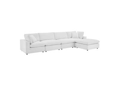 Image for White Commix Down Filled Overstuffed Performance Velvet 5-Piece Sectional Sofa