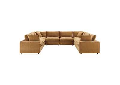 Image for Cognac Commix Down Filled Overstuffed Performance Velvet 	8-Piece Sectional Sofa