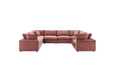 Image for Dusty Rose Commix Down Filled Overstuffed Performance Velvet 	8-Piece Sectional Sofa
