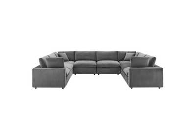 Image for Gray Commix Down Filled Overstuffed Performance Velvet 	8-Piece Sectional Sofa