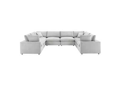Image for Light Gray Commix Down Filled Overstuffed Performance Velvet 	8-Piece Sectional Sofa