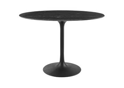 Image for Black Black Lippa 42" Oval Artificial Marble Dining Table