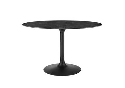 Image for Black Black Lippa 47" Artificial Marble Dining Table