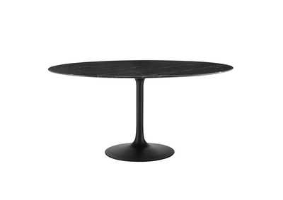 Image for Black Black Lippa 60" Artificial Marble Dining Table