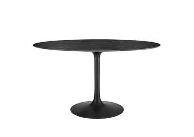 Image for Black Black Lippa 54" Artificial Marble Oval Dining Table