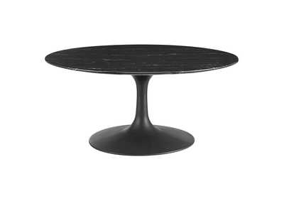 Image for Black Black Lippa 36" Round Artificial Marble Coffee Table