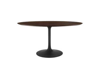 Image for Black Cherry Walnut Lippa 60" Wood Oval Dining Table