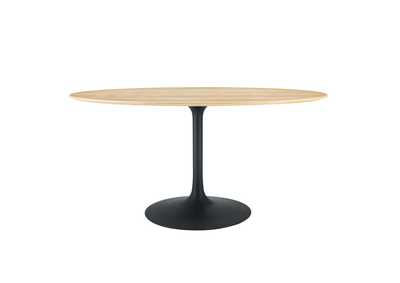 Image for Black Natural Lippa 60" Wood Oval Dining Table